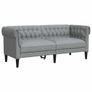 Chesterfield Sofa Light grey 182.5 x 74.5 x 74.5 cm Fabric Image 3