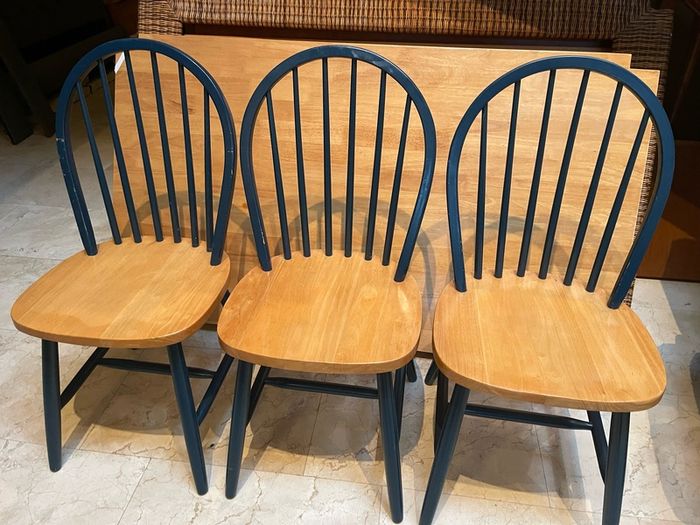 6 x Very Solid Heavy Wooden Kitchen Dining Chairs - Can Deliver