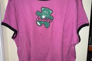 H&amp;M Divided Pink with Green Bear Cuddles T-Shirt