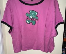 H&M Divided Pink with Green Bear Cuddles T-Shirt