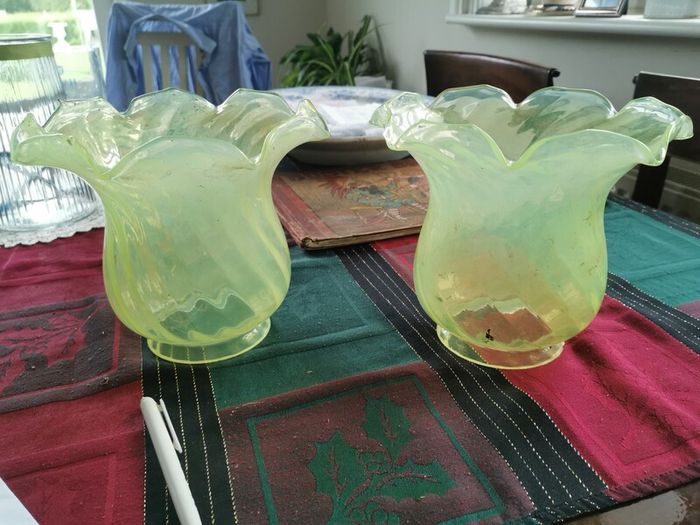 Vaseline Glass Lampshades
