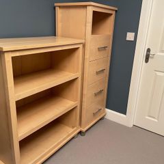 Mamas and Papas maple tall boy and shelving unit