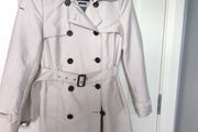 Superdry Premium Trench Coat Cream Size XS EU 36