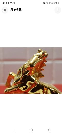 Risis 24 K plated Golden Horse Figurine  from Singapore. Perfect condition!Without box!RARE!!!