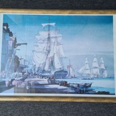 Large Print  ,,In the Days of Sail"  Ships at the harbour