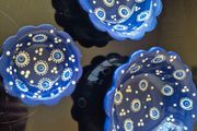 Set of 3 Handmade Turkish Ceramic Evil Eye Nesting Bowls