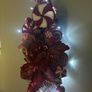 Christmas candy cane swag handmade with unique pieces beautiful display for wall table or door 75 cm in length Image 3