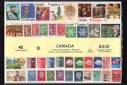 Canada Pack of 40 different Canada used stamps (both definitive and commentative)