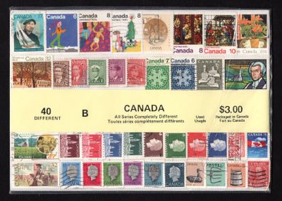 Canada Pack of 40 different Canada used stamps (both definitive and commentative)