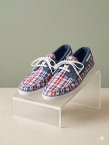 Lacoste Sport Plaid Loafers / Boat Shoes