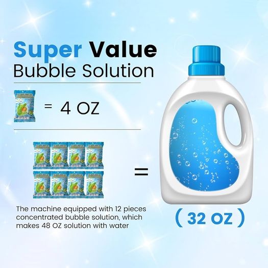 Bubble Machine, Automatic Bubble Blower 15000+ Bubbles Per Minute, Bubble Machine for Kids Toddler, Portable Bubble Maker with 2 Speeds, Outdoor Bubble Toys for Parties, Birthday, Wedding
