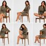 Women's Khaki Utility Shirt Dress with Drawstring Waist  Size UK 6  EU 34 Image 2