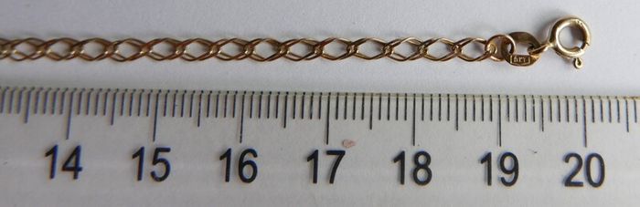 Vintage Solid 9ct Yellow Gold 375 Fancy Link Bracelet. Length 8" - 1,2g