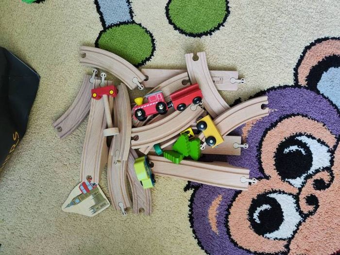 Wooden toy track