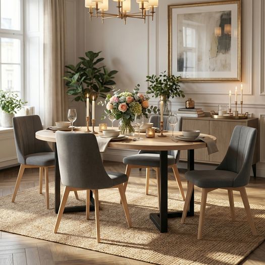 FLEXI 90 Extendable Round Dining Table from 90cm to 130cm  Laminated