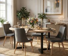FLEXI 90 Extendable Round Dining Table from 90cm to 130cm  Laminated