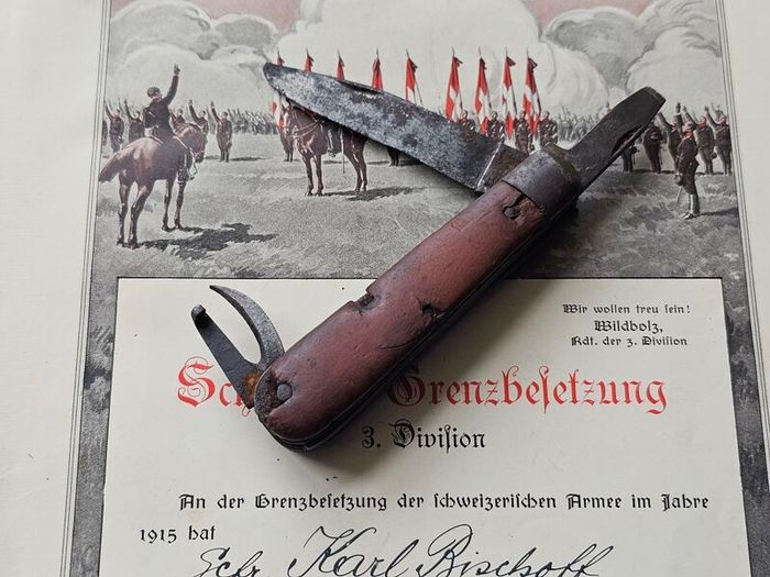 Antique 1910s Elsener Schwyz Original Swiss Army Knife Over 100years old Collectable Militaria