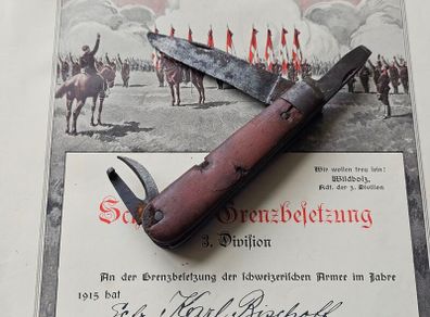Antique 1910s Elsener Schwyz Original Swiss Army Knife Over 100years old Collectable Militaria