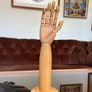 Antique Articulated Wooden Hand Arm Decorative from the Dents Glove Factory Worcester England Image 8
