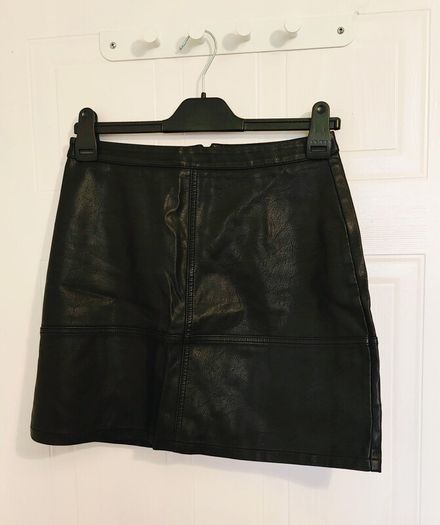 New Look black faux leather skirt, size 10
