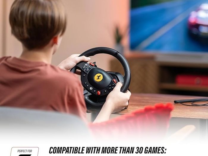 T98 Racing Wheel Ferrari 296 GTS Edition  Magnetic T2PM Pedals  240 Rotation 3 Driving Profiles  Official Xbox & PC Licensed Steering Wheel  Immersive Sim Racing Gear  Black