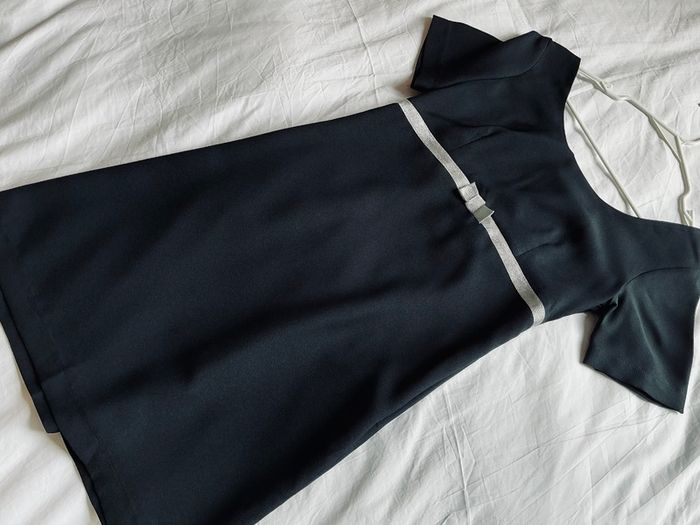 Black retro dress with silver waist detail small 8 10