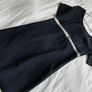 Black retro dress with silver waist detail small 8 10 Image 2