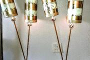 Pair of custom made slate foot standard lamps