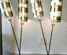 Pair of custom made slate foot standard lamps