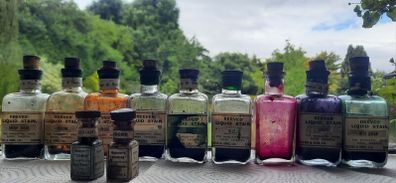 Reeves & Sons Ltd Vintage Bottles, Liquid Stain & Dye Powder