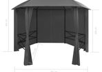 Garden Marquee Pavilion Tent with Curtains Hexagonal 360x265 cm