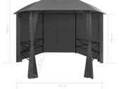 Garden Marquee Pavilion Tent with Curtains Hexagonal 360x265 cm