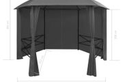 Garden Marquee Pavilion Tent with Curtains Hexagonal 360x265 cm