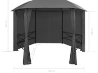 main image for ad Garden Marquee Pavilion Tent with Curtains Hexagonal 360x265 cm