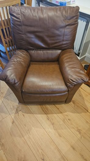 Brown Leather Sofa Set of 3x