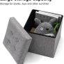 NEW SALE | Storage Bench Padded Foldable Storage Box with Lid Foot Stool with Storage for Kids Toys Bedroom Hallway Living Room Grey 30x30x30cm Image 4