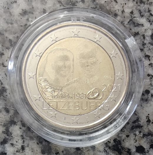 Luxembourg 2 Euro Base Metals Uncirculated Coin 2021 - 40th Wedding Anniversary of Grand Duke Henri and Grand Duchess Maria Teresa (Photo) - 2 Euro Commemorative Coin