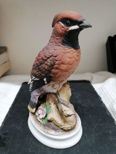 KK Japan Waxwing porcelain bird figurine