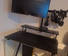 computer desk and monitor