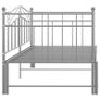 Pull-out Sofa Bed Frame Grey Metal 90x200 cm Image 7