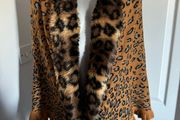 One size leopard print with fake fur cape Postage included