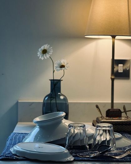 blue ikea vase