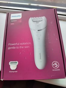 Philips Series 8000 Epilator, Wet and Dry Cordless Hair Removal for Legs and Body with 5 Accessories
