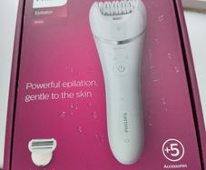 Philips Series 8000 Epilator, Wet and Dry Cordless Hair Removal for Legs and Body with 5 Accessories