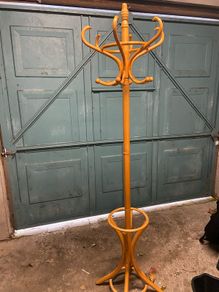 wooden coat rack with umbrella holder