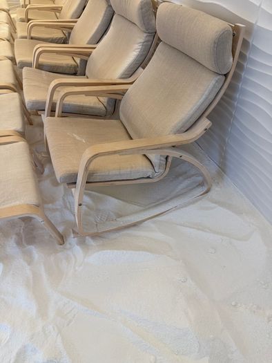 IKEA poang rocking chair with footstool