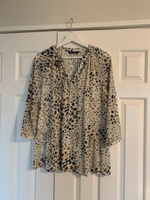 Dunnes Stores Cream Leopard Print Long Top
