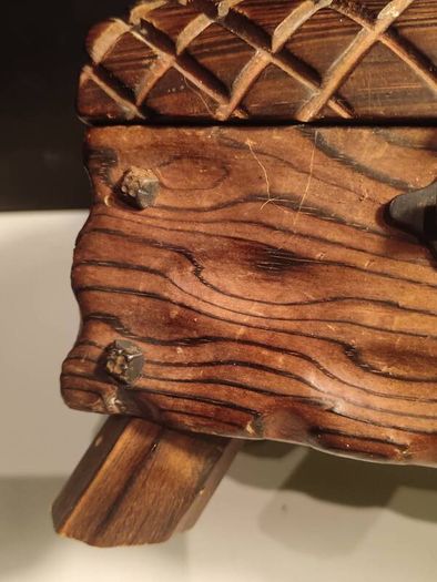 Vintage Wooden Hand Riveted Mini Chest
