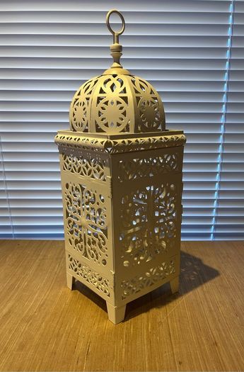 Decorative Cream Metal Moroccan-Style Lantern