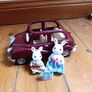 Sylvanian  rabbit couple with car Image 2